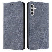 For Samsung Galaxy S25+ 5G Ethnic Embossed Adsorption Leather Phone Case(Grey)