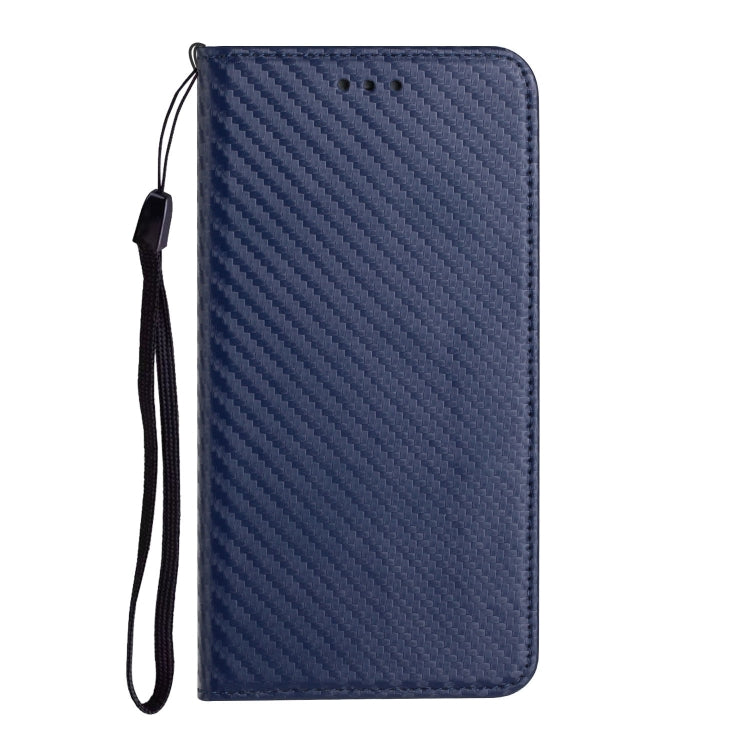 For Samsung Galaxy S25+ 5G Carbon Fiber Texture Magnetic Flip Leather Phone Case(Blue)