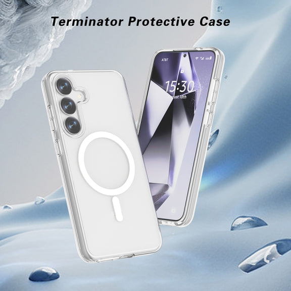For Samsung Galaxy S25 5G Terminator MagSafe Magnetic Phone Case(Transparent)