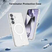 For Samsung Galaxy S25+ 5G Terminator MagSafe Magnetic Phone Case(Glitter White)