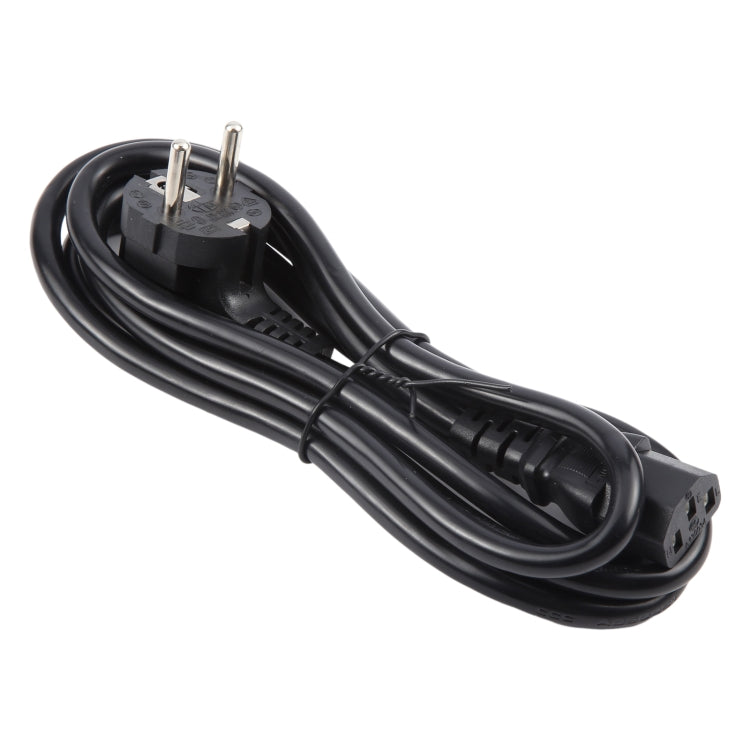 EU Plug Computer PC Power Cord 3 Pin Cable, Length:3m(Black)