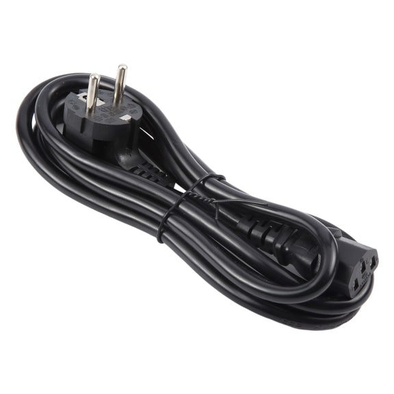 EU Plug Computer PC Power Cord 3 Pin Cable, Length:3m(Black)