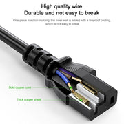 EU Plug Computer PC Power Cord 3 Pin Cable, Length:3m(Black)