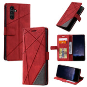 For Samsung Galaxy S25+ 5G Skin Feel Splicing Leather Phone Case(Red)