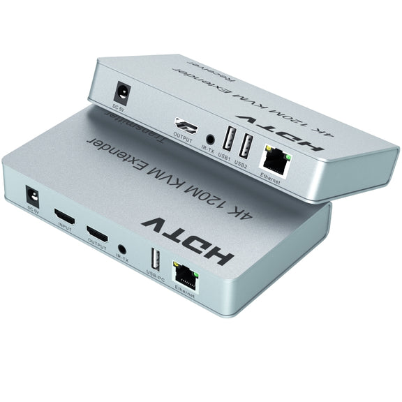 120m HDMI USB KVM 4K Network Extender, Plug:EU Plug
