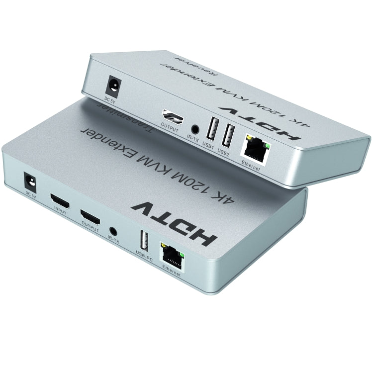 120m HDMI USB KVM 4K Network Extender, Plug:EU Plug