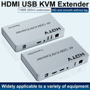 120m HDMI USB KVM 4K Network Extender, Plug:EU Plug