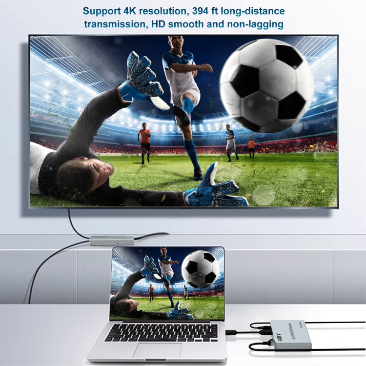 120m HDMI USB KVM 4K Network Extender, Plug:EU Plug