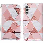 For Samsung Galaxy S25 5G Colored Drawing Pattern Leather Phone Case(Marble)