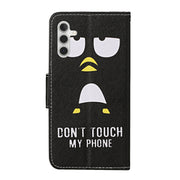 For Samsung Galaxy S25+ 5G Colored Drawing Pattern Leather Phone Case(Penguin)