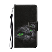 For Samsung Galaxy S25+ 5G Colored Drawing Pattern Leather Phone Case(Black Cat)