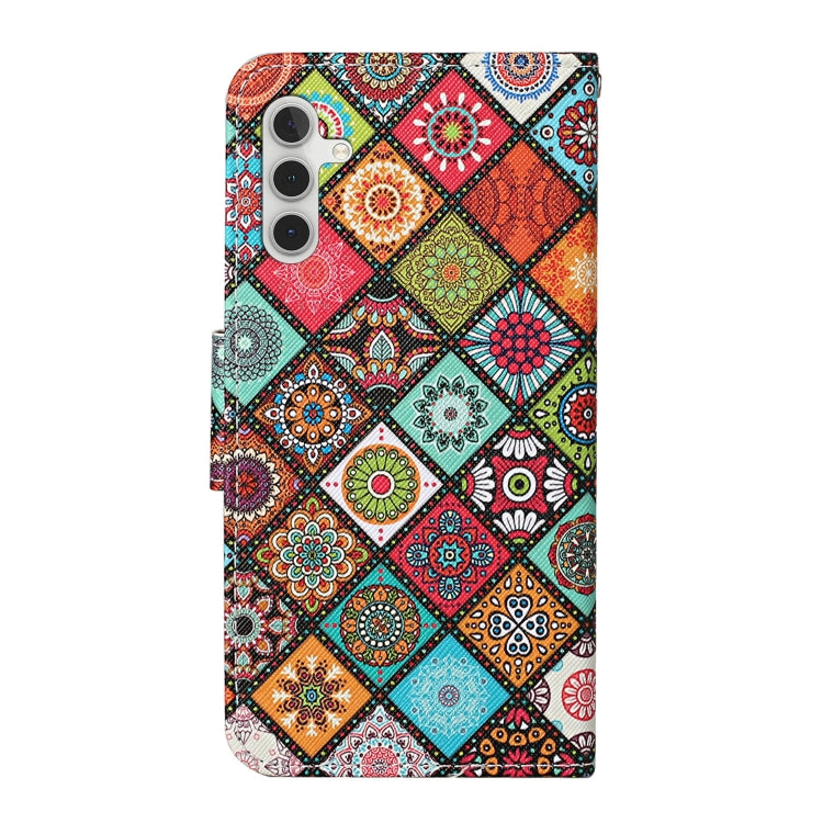 For Samsung Galaxy S25+ 5G Colored Drawing Pattern Leather Phone Case(Ethnic Style)