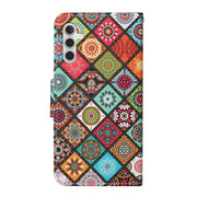 For Samsung Galaxy S25+ 5G Colored Drawing Pattern Leather Phone Case(Ethnic Style)