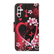 For Samsung Galaxy S25+ 5G Colored Drawing Pattern Leather Phone Case(Red Heart)