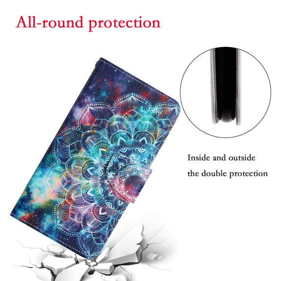 For Samsung Galaxy S25+ 5G Colored Drawing Pattern Leather Phone Case(Star Mandala)