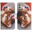 For Samsung Galaxy S25+ 5G Colored Drawing Pattern Leather Phone Case(Butterfly Cat) - free shipping - PMC Jewellery - Order now!