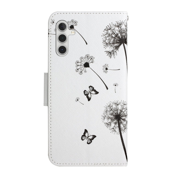 For Samsung Galaxy S25+ 5G Colored Drawing Pattern Leather Phone Case(Dandelion)