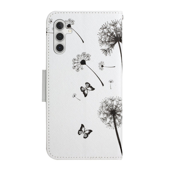 For Samsung Galaxy S25+ 5G Colored Drawing Pattern Leather Phone Case(Dandelion)