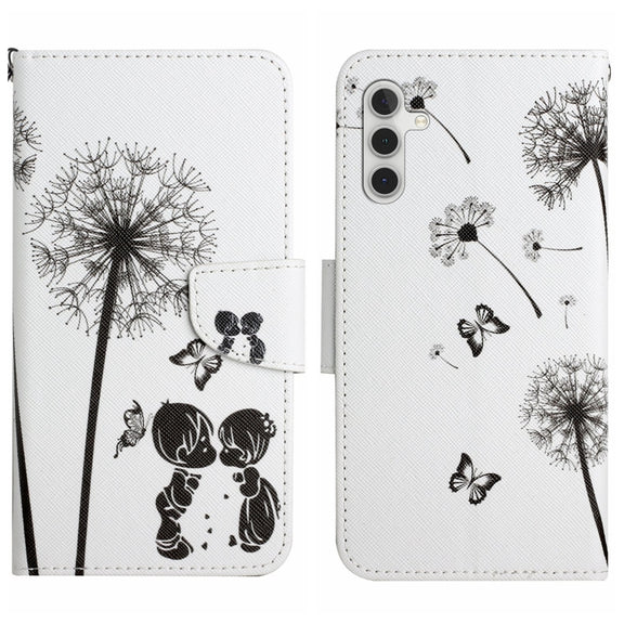 For Samsung Galaxy S25+ 5G Colored Drawing Pattern Leather Phone Case(Dandelion)