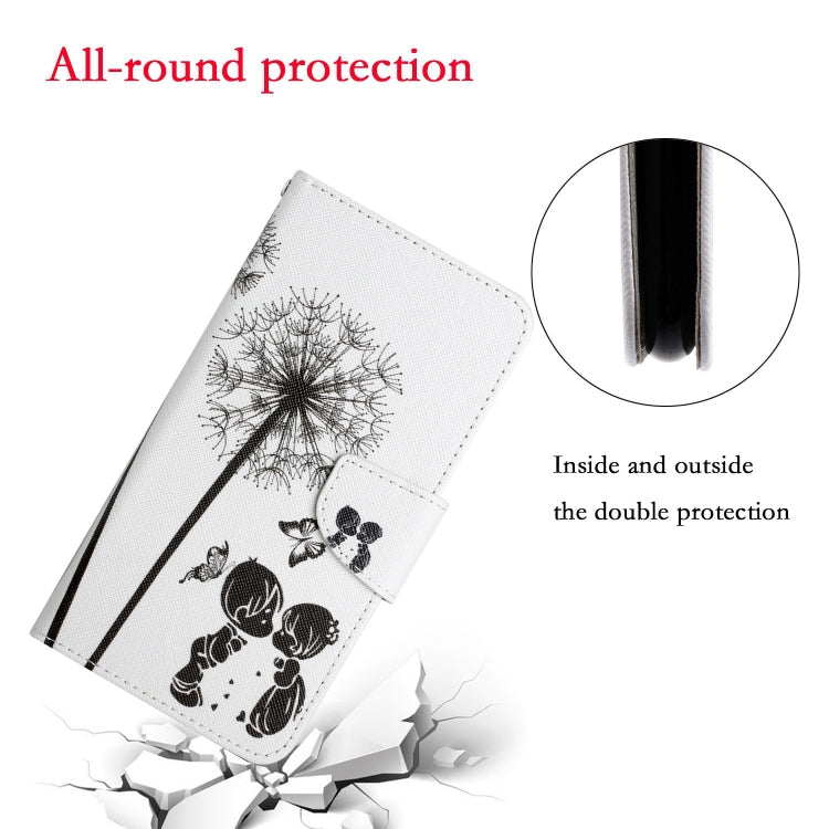 For Samsung Galaxy S25+ 5G Colored Drawing Pattern Leather Phone Case(Dandelion)