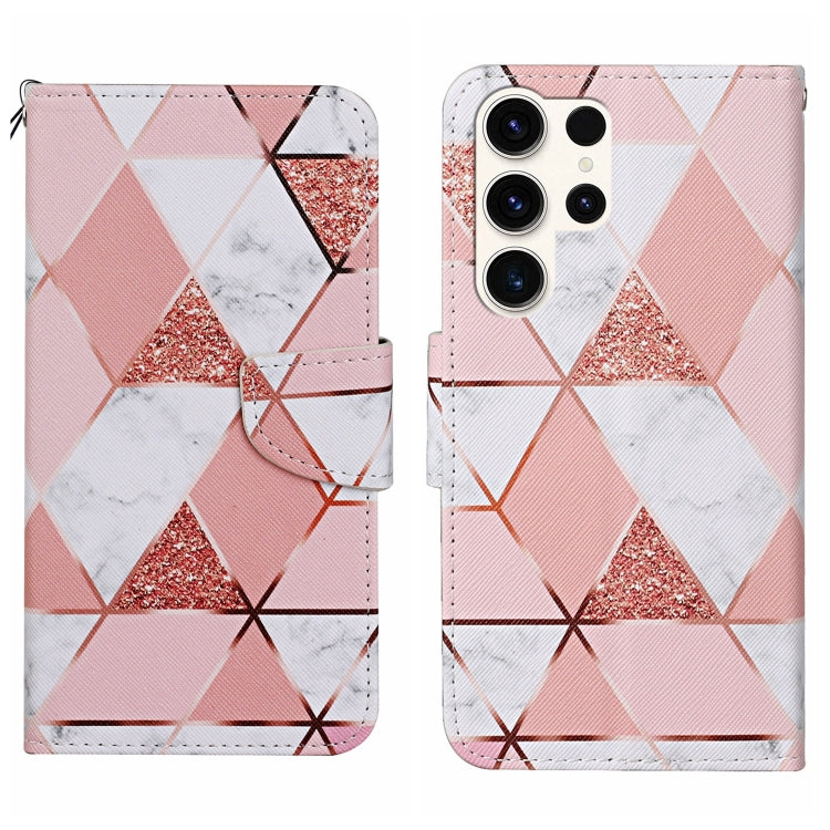 For Samsung Galaxy S25 Ultra 5G Colored Drawing Pattern Leather Phone Case(Marble)