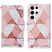 For Samsung Galaxy S25 Ultra 5G Colored Drawing Pattern Leather Phone Case(Marble)