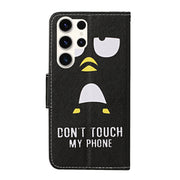 For Samsung Galaxy S25 Ultra 5G Colored Drawing Pattern Leather Phone Case(Penguin)