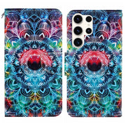 For Samsung Galaxy S25 Ultra 5G Colored Drawing Pattern Leather Phone Case(Mandala)