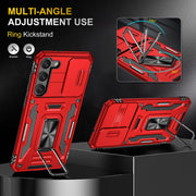 For Samsung Galaxy S25+ 5G Armor PC Hybrid TPU Camera Shield Phone Case(Red)