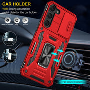 For Samsung Galaxy S25+ 5G Armor PC Hybrid TPU Camera Shield Phone Case(Red)