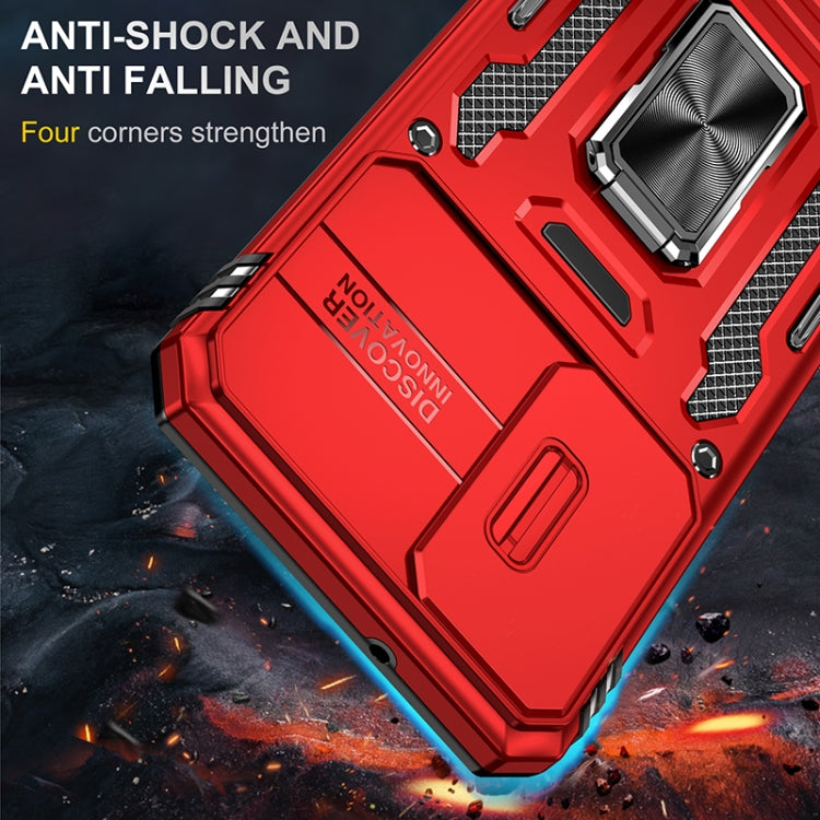 For Samsung Galaxy S25+ 5G Armor PC Hybrid TPU Camera Shield Phone Case(Red)