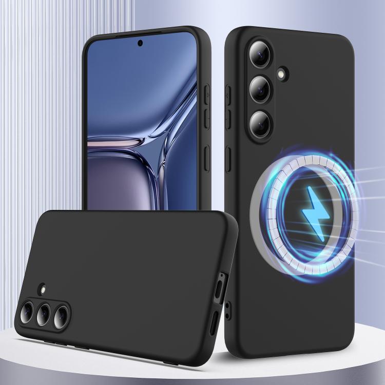 For Samsung Galaxy S25 5G Shockproof Silicone Magsafe Phone Case(Black)