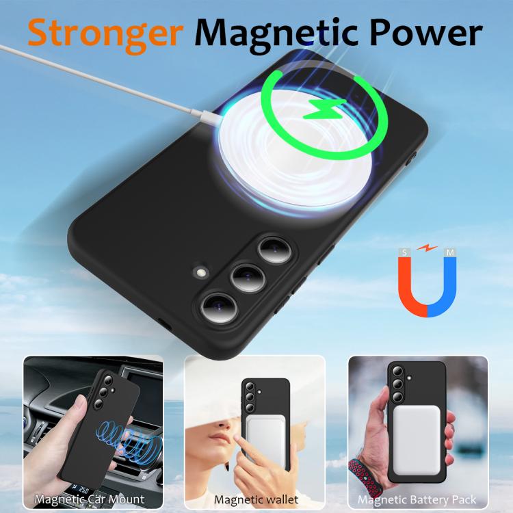 For Samsung Galaxy S25 5G Shockproof Silicone Magsafe Phone Case(Black)