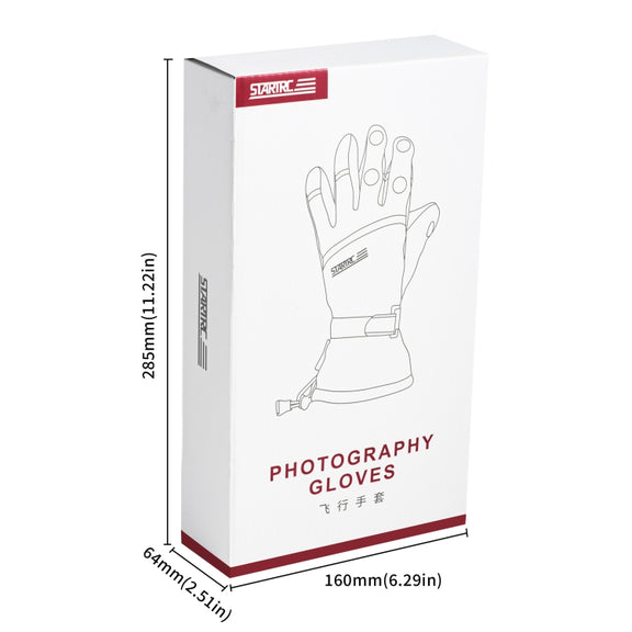 STARTRC Universal Drone Remote Control Photography Gloves Winter Warm Gloves, Size:L(Black)
