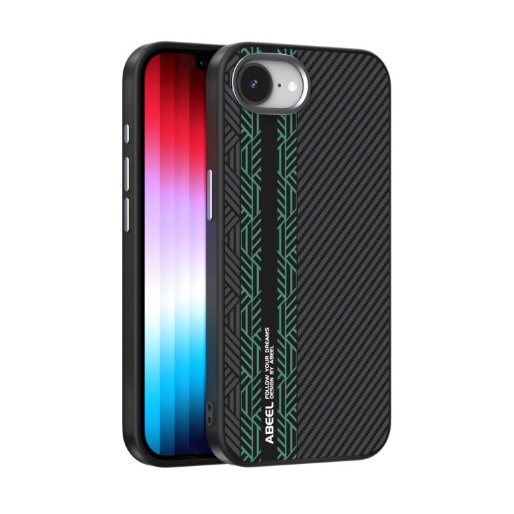 For iPhone 16e ABEEL 6D Micro Relief MagSafe Magnetic Phone Case(Green)