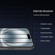 For iPhone 16 NILLKIN 3D CP+MAX Anti-Explosion Full Coverage Tempered Glass Film
