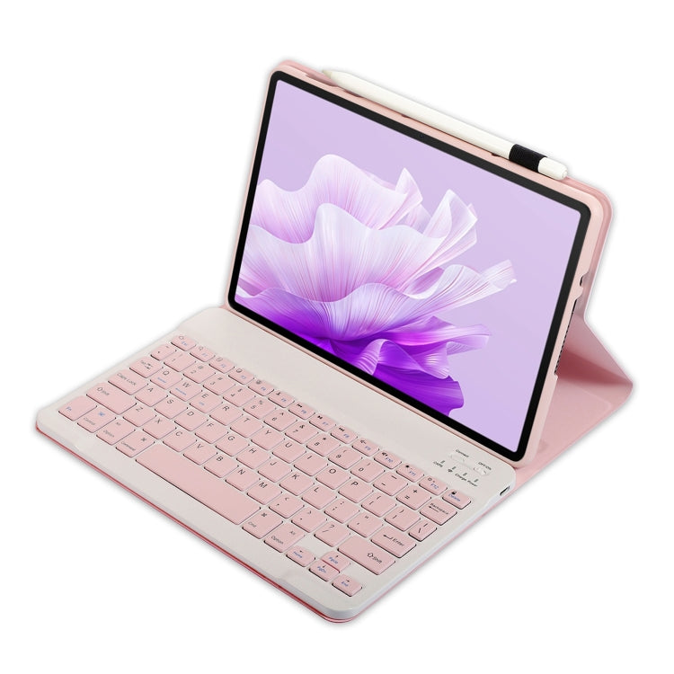 For Honor Pad X9 / X8 Pro 11.5 AH15 Ultra-thin Detachable Bluetooth Keyboard Leather Tablet Case(Pink White)