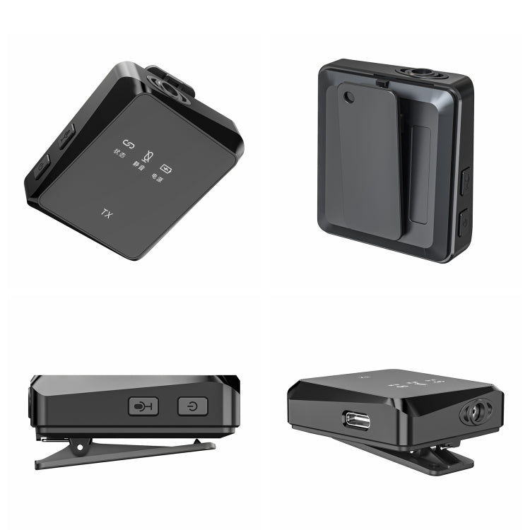AP009 Wireless Lavalier Microphone with 3 in 1 Receiver(Black)
