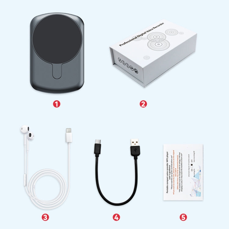 A1A Strong Magnetic Mobile Call Voice Recorder APP Recording Version, Memory:64GB(Black)