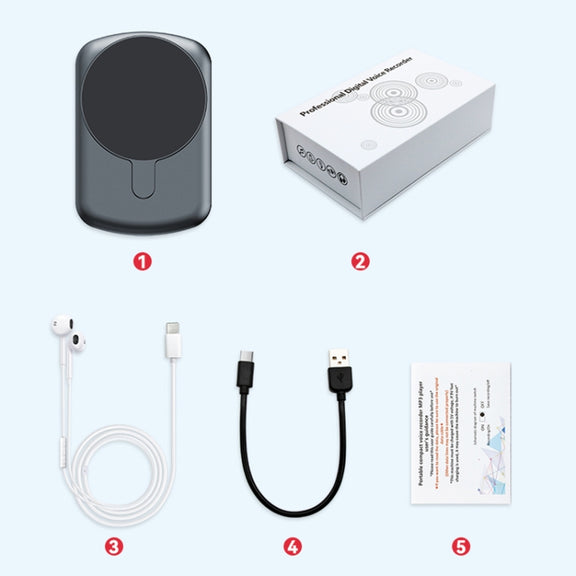 A1A Strong Magnetic Mobile Call Voice Recorder APP Recording Version, Memory:64GB(Black)