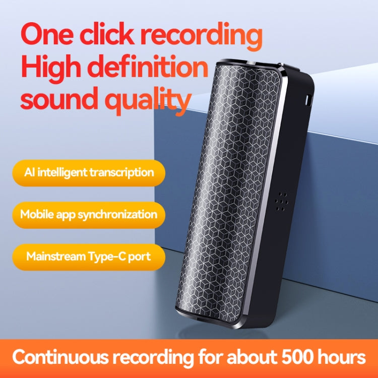 Q70A Magnetic Noise Reduction Voice Recording Pen Support APP Control, Memory:64GB(Black)