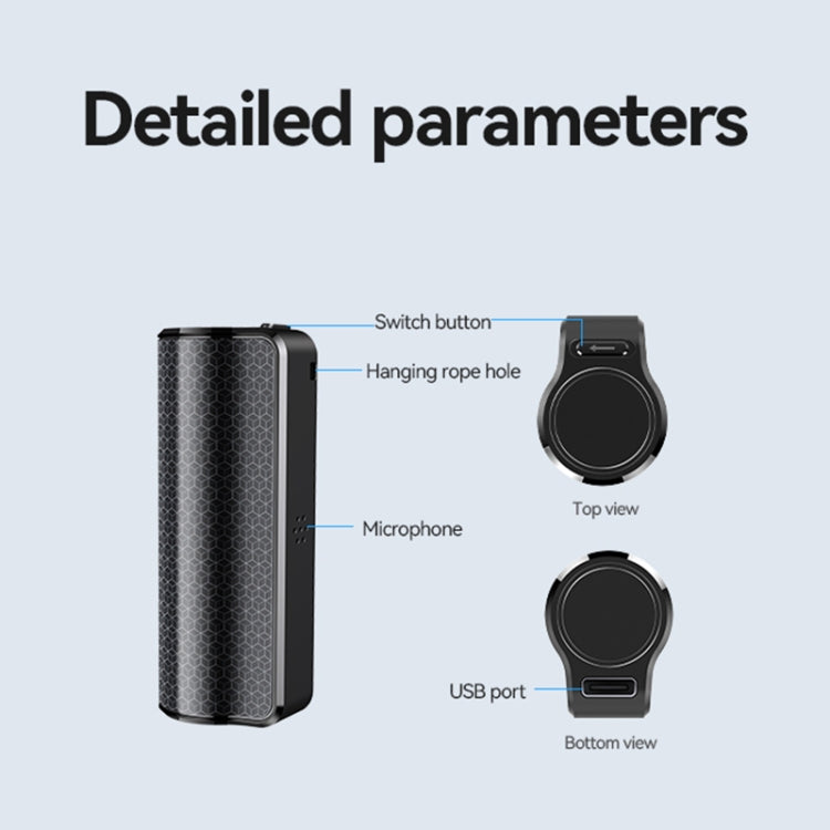 Q70A Magnetic Noise Reduction Voice Recording Pen Support APP Control, Memory:64GB(Black)