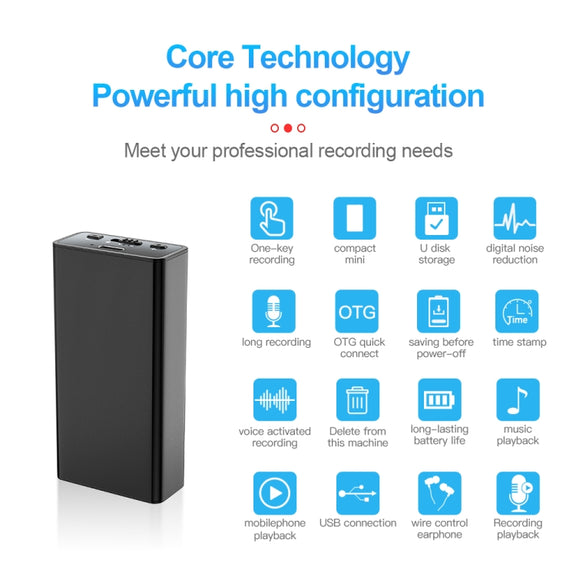 Q65 Long-lasting Magnetic Intelligent Voice Recording Pen, Memory:64GB(Black)
