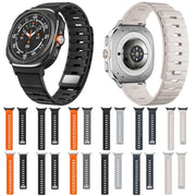 For Samsung Galaxy Watch Ultra 47mm / Ultra 2025 Magnetic Silicone Watch Band(Black+Silver)