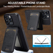 For iPhone 16 Pro LC.IMEEKE L3 Series Detachable RFID Card Bag Magsafe Phone Case(Black)