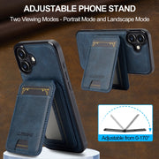 For iPhone 16 LC.IMEEKE L3 Series Detachable RFID Card Bag Magsafe Phone Case(Blue)
