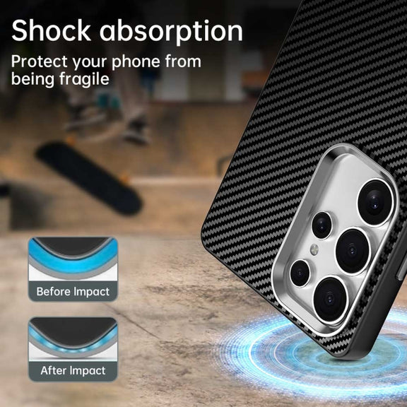 For Samsung Galaxy S25 Ultra 5G Carbon Fiber Series IMD Phone Case(Black)