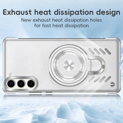 For Samsung Galaxy S25 5G Ice Sense Series Graphene Cooling MagSafe Holder Phone Case(Black)