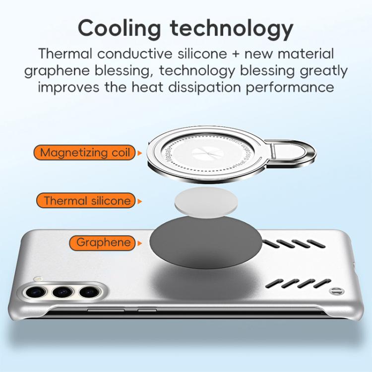 For Samsung Galaxy S25 5G Ice Sense Series Graphene Cooling MagSafe Holder Phone Case(Black)