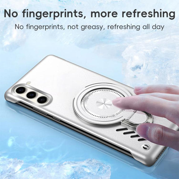 For Samsung Galaxy S25 5G Ice Sense Series Graphene Cooling MagSafe Holder Phone Case(Black)